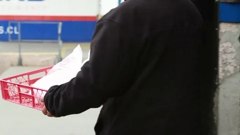 Loading trays onto truck Stock Footage 77051289