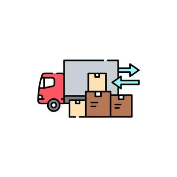 Loading unloading olor line icon. Pictogram for web page, mobile app Stock Illustration