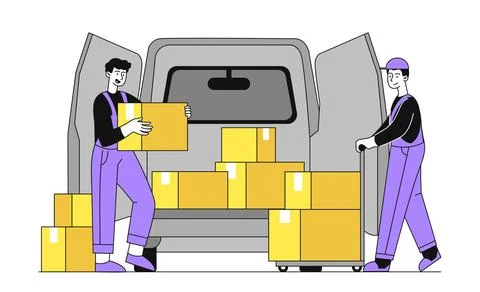 Loading van vector simple Stock Illustration