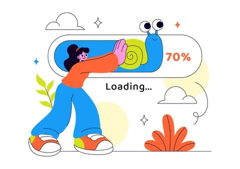 Loading Vector Illustration Featuring Progress Bar Buffering Process Mobile.. 스톡 일러스트