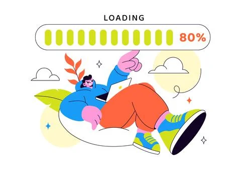 Loading Vector Illustration Featuring Progress Bar Buffering Process Mobile.. Stock Illustration