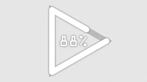 Loading Video Effect Triangle With Percentage Counter in White Color and Alp Stock Footage 307693773