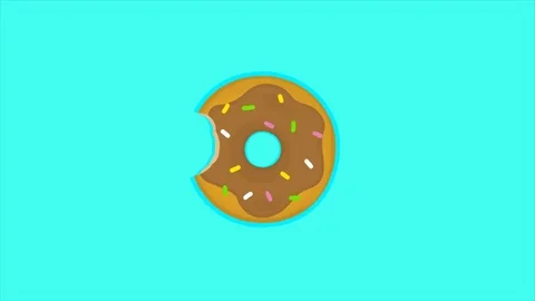 Loading waiting circle - cartoon style doughnut. Buffering HD animation Stock Footage 71113111