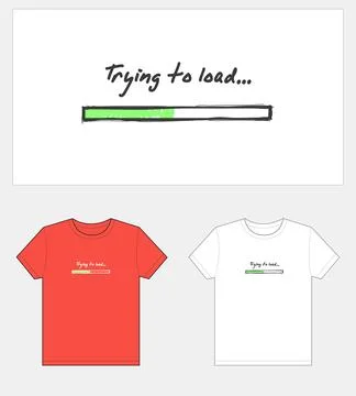 Loading web page, T-shirt graphic design. Stock Illustration
