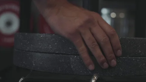 Loading weight in Crossfit Gym Stock Footage 76724238