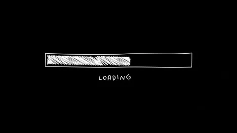 Loading white bar isolate on a black background.  Stock Footage 128628297