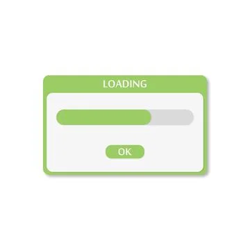 Loading window, visible progress bar, flat illustration 库存插图