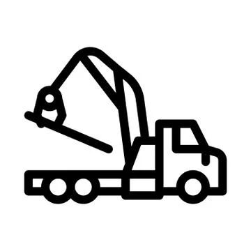 Loading wood machine icon vector outline illustration Ilustración de archivo
