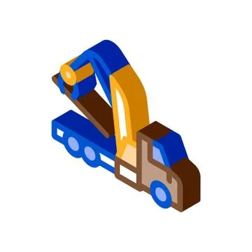 Loading wood machine isometric icon vector illustration Stock Illustration