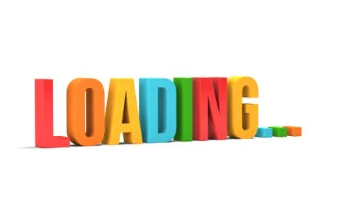 Loading word. 3D Render illustration in white background Stock Illustration