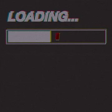 LOADING word with loading bar CMYK colors overlap transparent riso print ef.. Stock Illustration