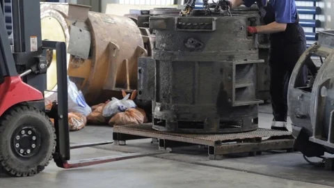 Loading work forklift truck. electric forklift truck. Loading work forklift 動画素材 78256937