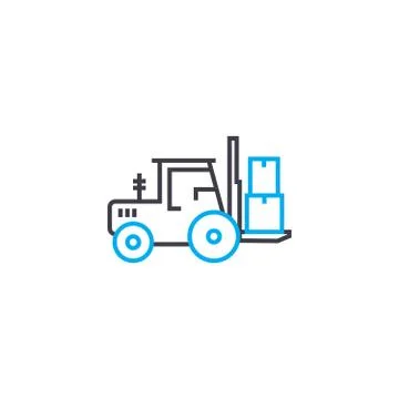 Loading work linear icon concept. Loading work line vector sign, symbol 스톡 일러스트