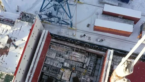 Loading works of a bulk-carrier ship. Stock Footage 149379189