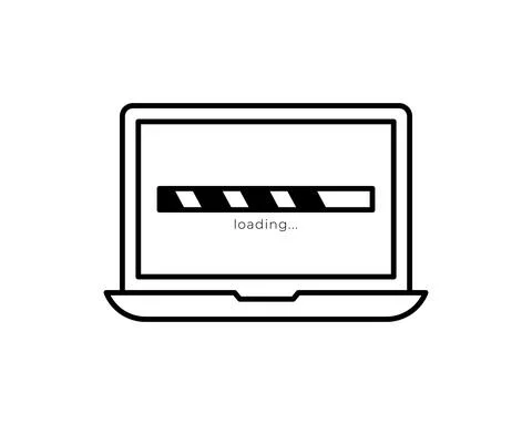 Loadings laptop for mobile device design. Business technology concept. Flat i Stock Illustration