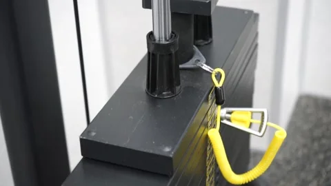 Loads on the block simulator in the gym Stock Footage 136017237