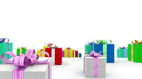 Loads of color gift boxes with bows. Loop animation. Stock Footage 20291464