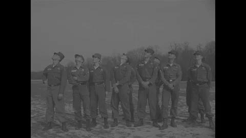 Loads dropping at drop zone during training of parachute rigger - 1967 Stock Footage 118316280