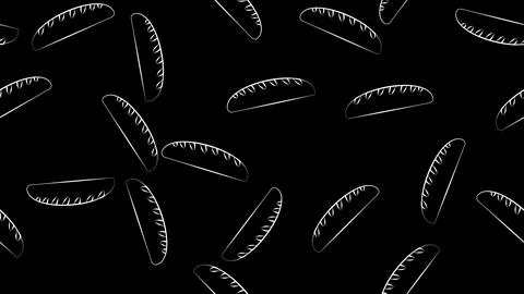 Loaf on a black background, pattern. vector illustration. drawing for a baker Stockillustratie