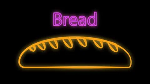 Loaf on a black background, pattern. vector illustration. neon loaf, bright n Stock Illustration