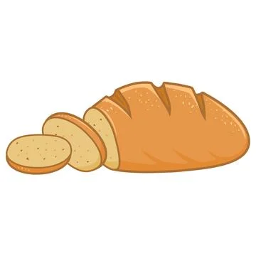 Loaf of bread and sliced bread. Vector Illustration Stockillustratie