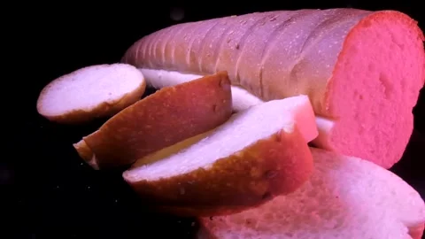 Loaf of bread and sliced Stock Footage 154424190