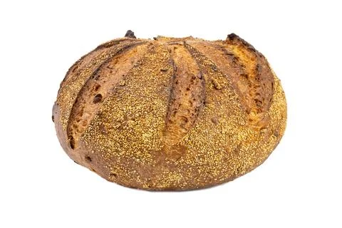 Loaf of bread, close-up, isolated on a white background Foto stock