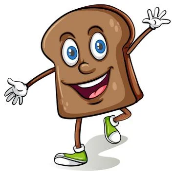 Loaf of bread with a face Stockillustratie