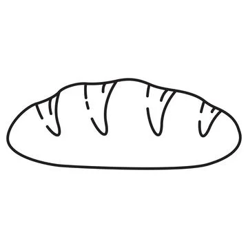 Loaf bread. Fresh bakery.Outline vector illustration. Isolated on white backg 스톡 일러스트