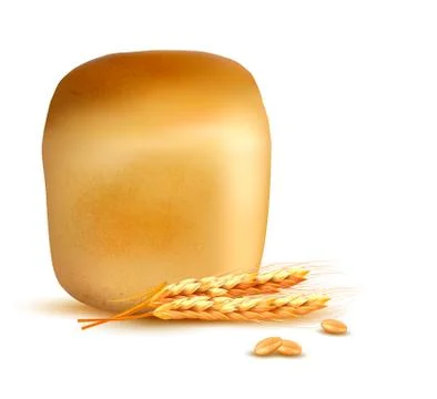 A loaf of bread with grain. vector. Stock Illustration