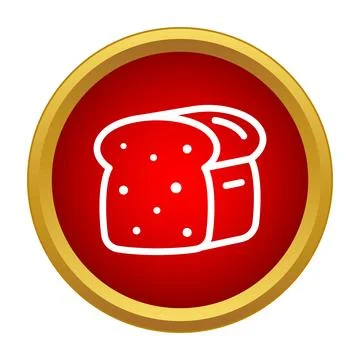 Loaf of bread icon in red circle Stock Illustration