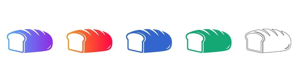 Loaf of Bread Icon Set Stock Illustration