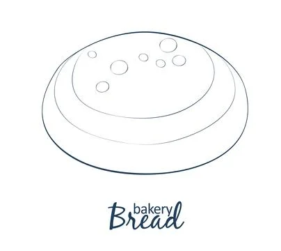 Loaf of bread icon, vector food illustration. Hand drawn linear illustratio.. Stock Illustration