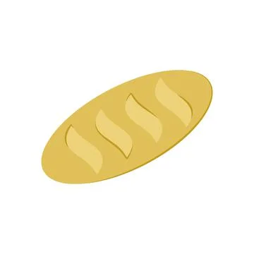 Loaf of bread isolated on white background. Vector flat illustration. Bakery Stock Illustration