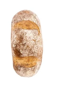 Loaf of bread isolated on white background. Stock Photos