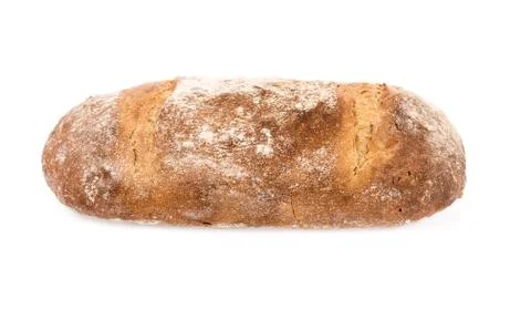 Loaf of bread isolated on white background. Stock Photos