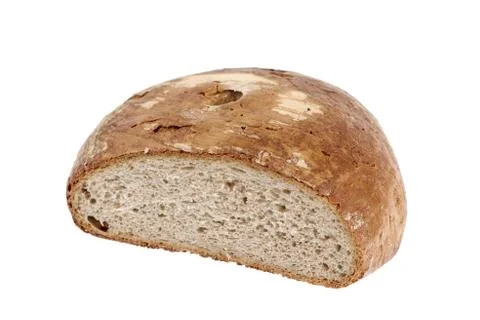 Loaf of bread isolated on white background. Stock Photos
