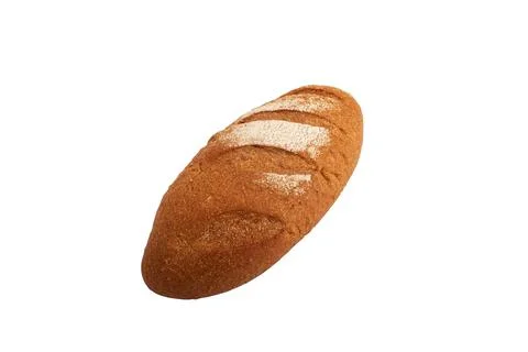 Loaf of bread isolated on white background. Whole bread. 스톡 사진