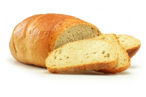 Loaf of bread isolated on white Foto stock