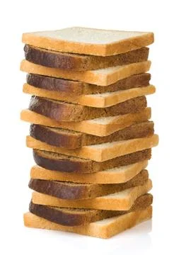 Loaf of bread isolated on white Stock Photos