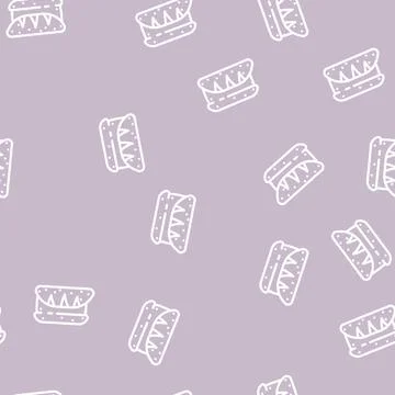 Loaf bread line vector seamless pattern Stock Illustration