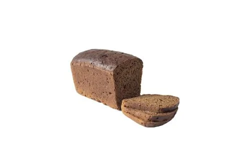 A loaf of bread made of coarse flour sliced in close-up Stock Photos