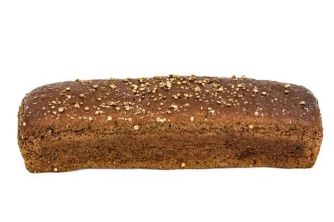 Loaf of bread made of dark flour, isolated on white background Foto stock