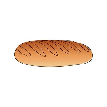 Loaf of bread in one line art drawing style. Stock Illustration