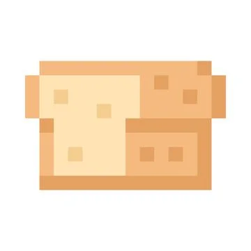 Loaf of bread in pixel vector illustration. Bakery product. Stock Illustration