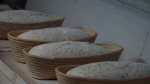 Loaf of bread on the production line in the baking industry. Making a loaf of Video stock 120746302