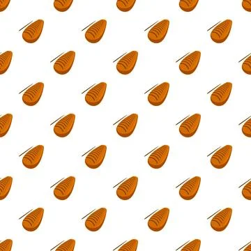 Loaf of bread seamless pattern creating a food background 스톡 일러스트