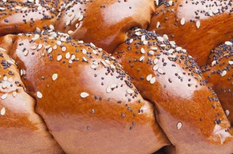 Loaf of bread with seeds background Stock Photos