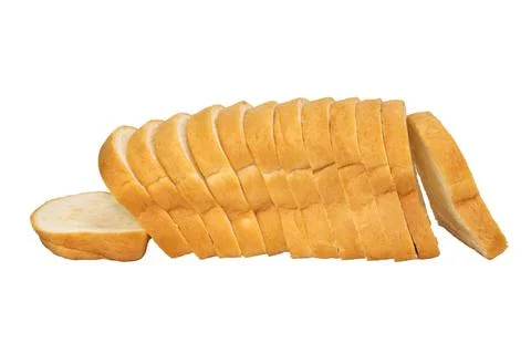 Loaf bread slice isolated on white background Stock Photos