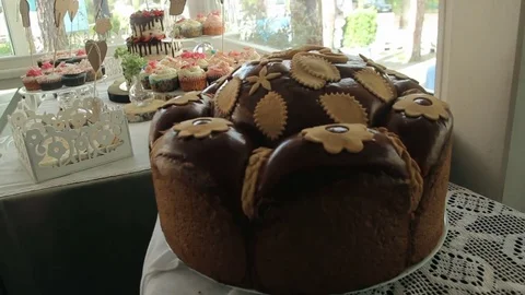 Loaf bread on the table Stock Footage 73191216